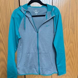 Nike Women's Teal and Gray Full-Zip Jacket
